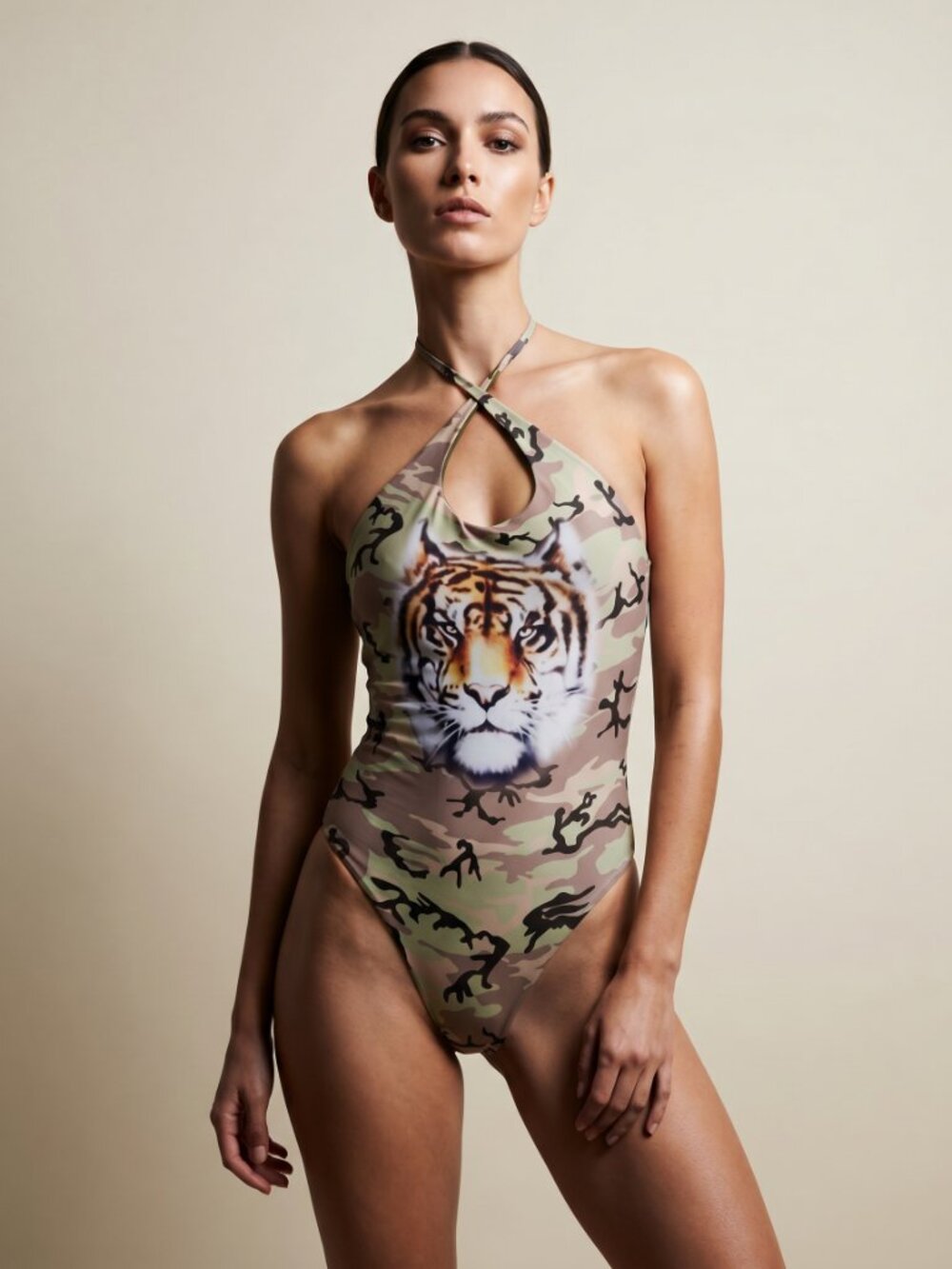 Wildfox Woman Camouflage Tiger One Piece